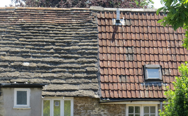 Roof showing party wall boundary